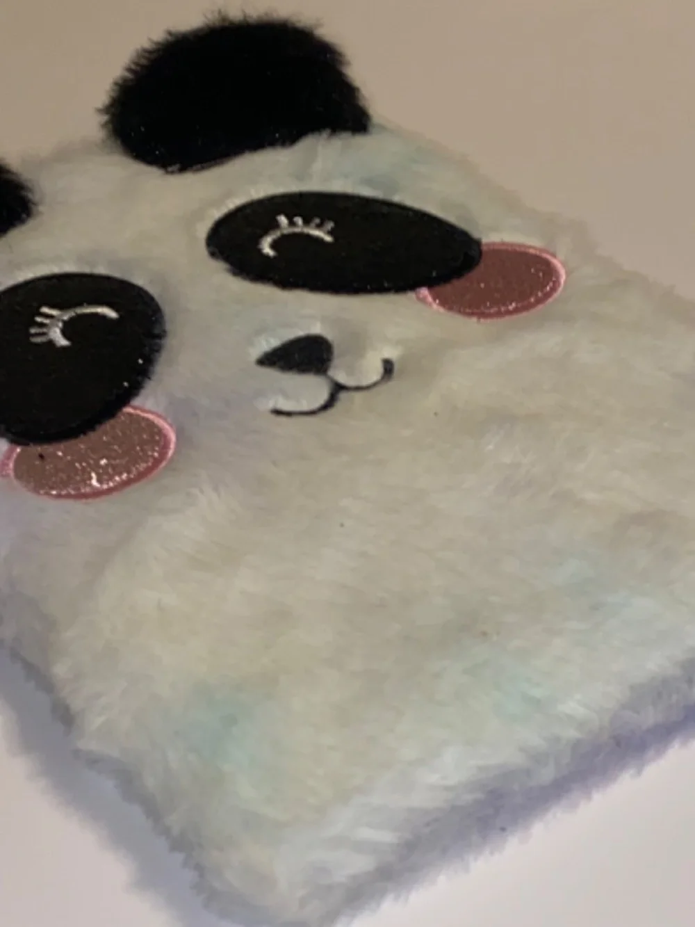 Old East Main Co Multicolored Panda Bear Face Plush Notebook (6